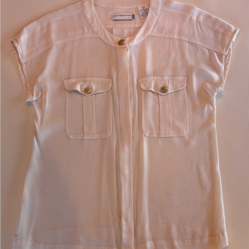 Liz Claiborne White Button Down Shirt